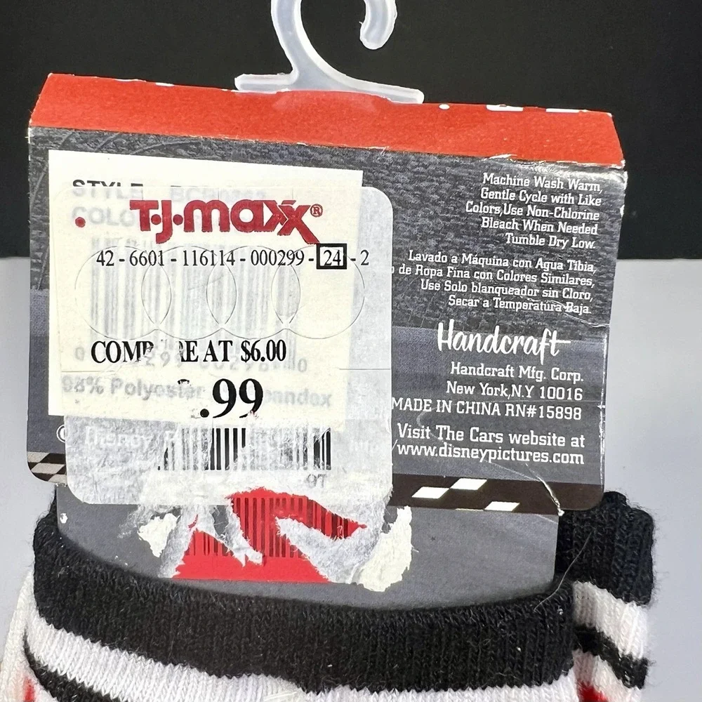 Disney‎ Pixar Cars Ankle Socks Lightning McQueen Boys Size 6-8.5 3 Pairs NWT
